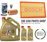 BOSCH SERVICE KIT FOR AUDI RS3 2.5 TFSI 8V 7L CASTROL & OIL AIR BOSCH FILTERS OE