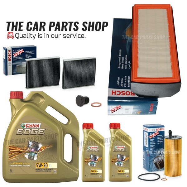 FOR BMW 330D 3.0 M-SPORT F30 BOSCH SERVICE KIT 7L CASTROL & 3 NEW FILTERS PACK