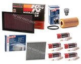 FOR AUDI RS3 2.5 TFSI 8V K&N AIR + BOSCH OIL CABIN PLUGS FILTER SERVICE KIT NEW