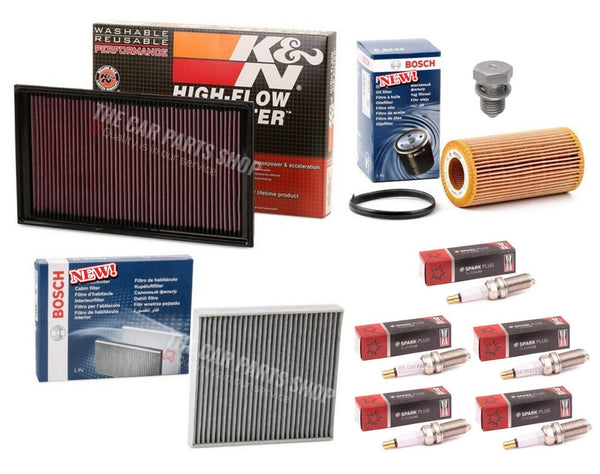 FOR AUDI RS3 2.5 TFSI 8V K&N AIR + BOSCH OIL CABIN PLUGS FILTER SERVICE KIT NEW