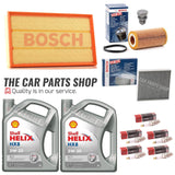 BOSCH SERVICE KIT FOR AUDI RS3 2.5 TFSI 8V + 10L SHELL HELIX HX8 LONGLIFE 5W30