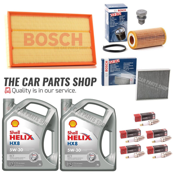 BOSCH SERVICE KIT FOR AUDI RS3 2.5 TFSI 8V + 10L SHELL HELIX HX8 LONGLIFE 5W30