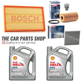 BOSCH SERVICE KIT FOR AUDI RS3 2.5 TFSI 8V + 10L SHELL HELIX HX8 & 3 NEW FILTERS