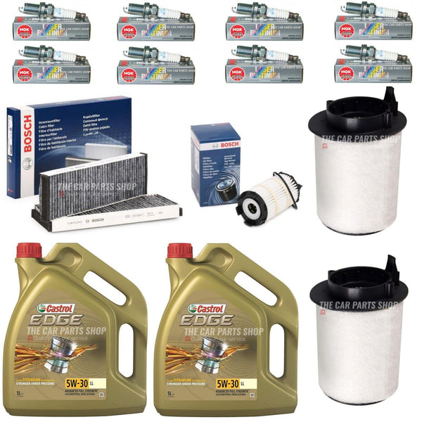 FOR AUDI R8 4.2 FSI QUATTRO FULL SERVICE KIT WITH 8 X NGK PLUGS CASTROL OIL 5W30