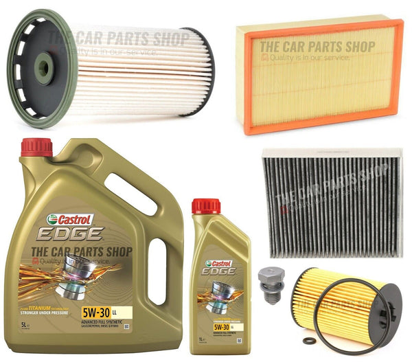 FITS VW PASSAT 2.0 MK7 FULL SERVICE KIT WITH 6L CASTROL EDGE 5W30 OIL