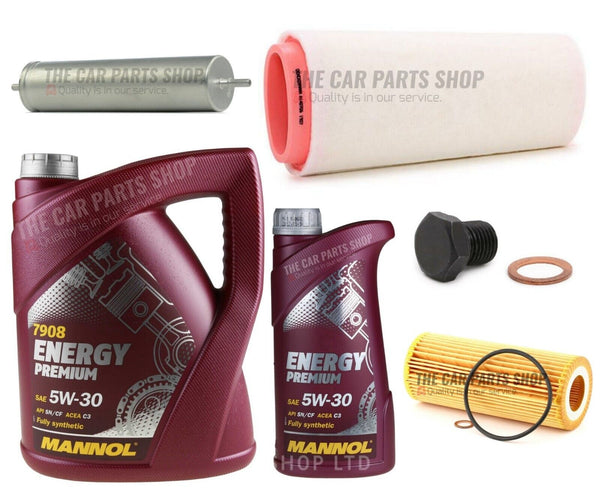 FOR BMW 118D 2004-2014 SERVICE KIT 6L OIL & OIL AIR FUEL & SUMP PLUG