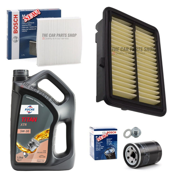 FOR HONDA JAZZ MK4 2015+ SERVICE KIT BOSCH OIL CABIN & BLUEPRINT AIR 5L FUCHS