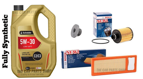 FOR FIAT DOBLO 1.3 JTD MULTIJET MK2 BOSCH SERVICE KIT OIL & AIR FILTER & 5W30 5L