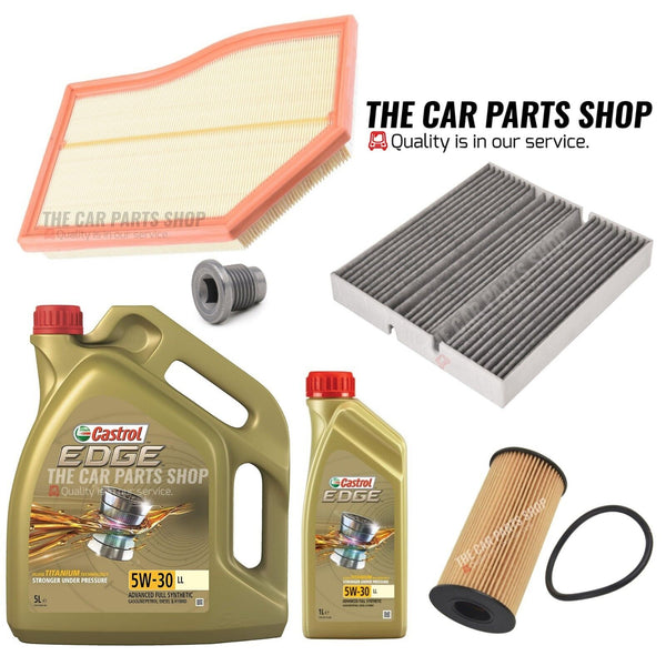 FOR MERCEDES A180D W177 1.5 SERVICE KIT 6L CASTROL EDGE & AIR OIL POLLEN FILTER