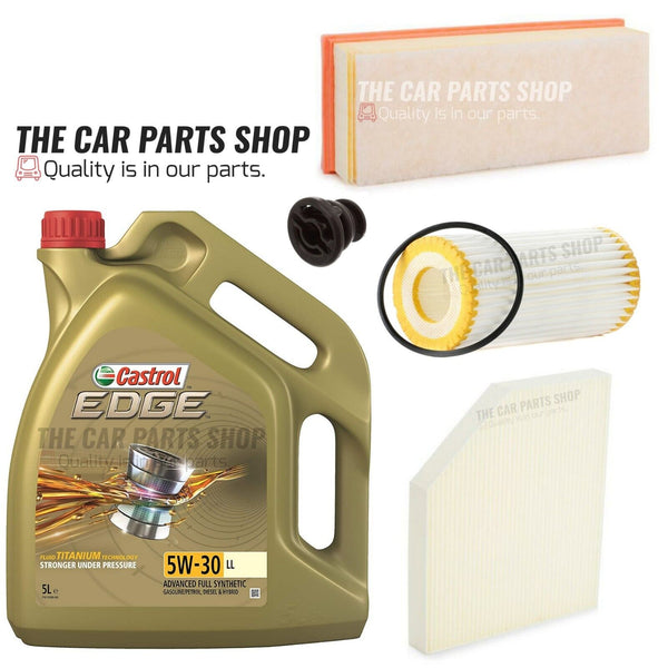 FOR AUDI A5 2.0 TFSI PETROL S.E MK1 SERVICE KIT 5L CASTROL & NEW AIR OIL CABIN