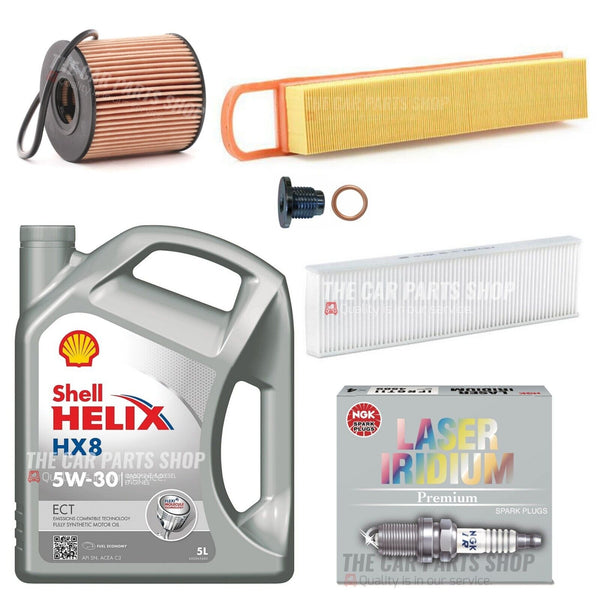 FOR MINI COOPER 1.6 PETROL 06-14 SERVICE KIT FILTERS NGK PLUGS & SHELL HELIX HX8