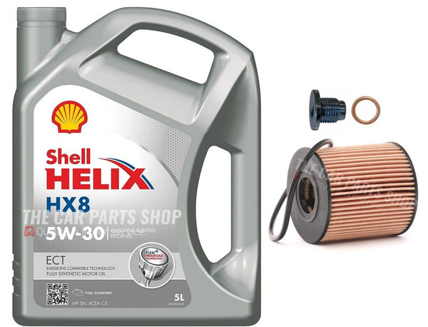 FOR MINI COOPER 1.6 PETROL 06-14 SERVICE KIT OIL FILTER + 5L SHELL HX8 5W30 NEW
