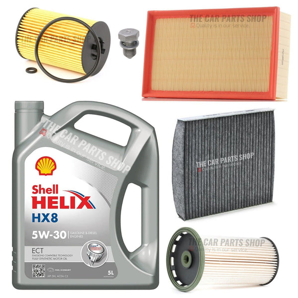 FITS SKODA OCTAVIA TDI MK2 FULL SERVICE KIT WITH 5L SHELL HELIX HX8