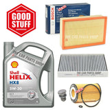 5L SHELL HX8 & AIR OIL CABIN BOSCH SERVICE KIT FOR AUDI A3 2.0 TDI 2012+