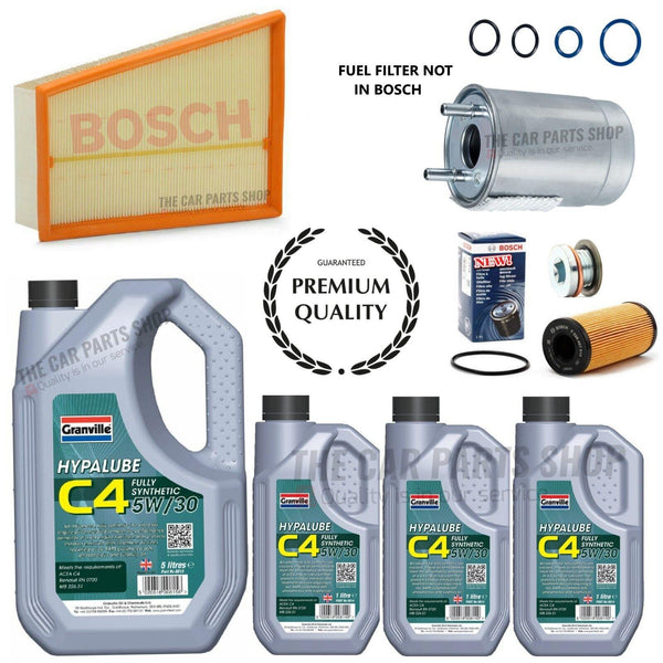FITS RENUALT MEGANE GT LINE 2.0 DCI BOSCH SERVICE KIT FUEL OIL AIR + 5W30 OIL 8L
