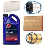 FULL SERVICE KIT FOR SAAB 9-3 1.9 TiD VECTOR SPORT MK2 5L MILLER 5W30 & FULL KIT