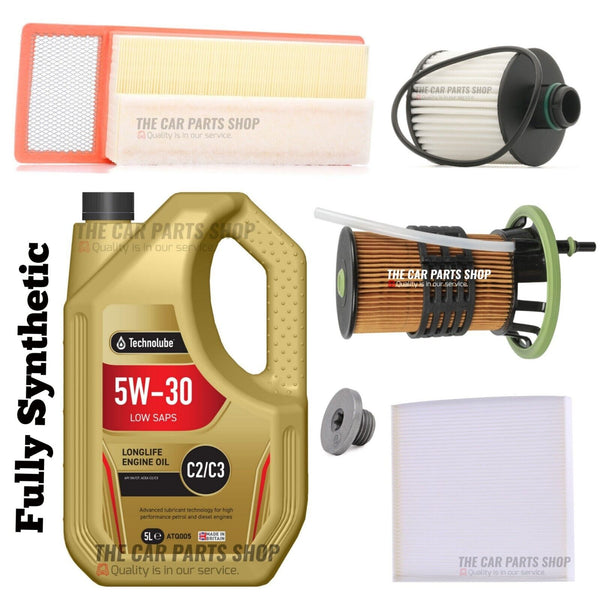 SERVICE KIT FOR FIAT PANDA 1.3 JTD 5L 5W30 AND AIR OIL POLLEN FUEL SUMP PLUG