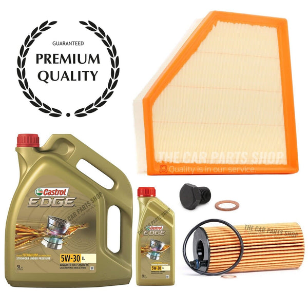 FOR BMW 320D M SPORT G20 SERVICE KIT CASTROL EDGE 6L & AIR OIL FILTER + PLUG