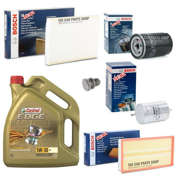 FOR AUDI TT 1.8 PETROL 00-05 BOSCH SERVICE KIT 5L CASTROL & ALL 4 BOSCH FILTERS