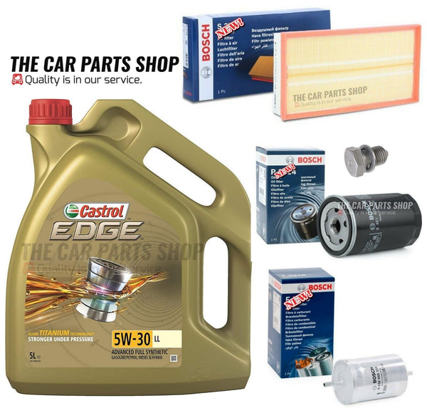 FOR AUDI TT 1.8 PETROL 00-05 BOSCH SERVICE KIT FUEL OIL AIR BOSCH & CASTROL 5L