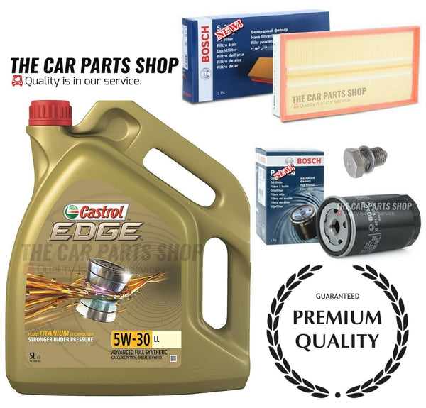 FOR AUDI TT 1.8 PETROL 00-05 BOSCH SERVICE KIT 5L CASTROL EDGE & AIR OIL BOSCH