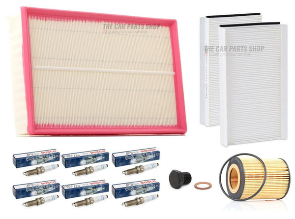 FOR BMW 525i PETROL E61 FULL SERVICE FILTERS KIT BOSCH PLUGS + 3 FILTERS SUMP PL