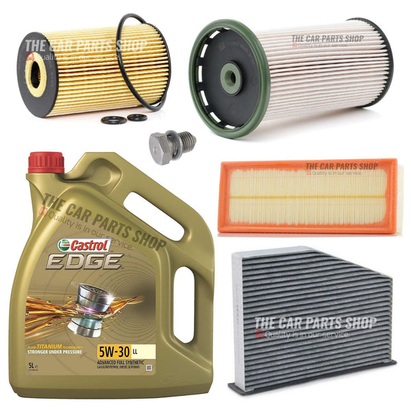 FOR VW TIGUAN 2.0 TDI 5N 2007-18 FULL SERVICE PACK WITH 5L CASTROL EDGE LL 5W30