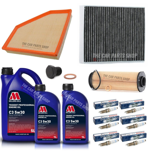 FOR BMW 1 SERIES M140i F21 FULL SERVICE KIT WITH 7L MILLERS PROFESSIONAL 5W30
