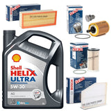 FOR SEAT LEON 2.0 TDI 2005-2012 FULL BOSCH SERVICE KIT WITH SHELL AG 5W30 OIL