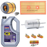 FOR VW JETTA 1.6 FSI 04-11 SERVICE KIT 5L GRANVILLE 5W30 FUEL AIR OIL NGK PLUGS