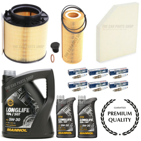 FULL SERVICE KIT FOR AUDI S5 3.0 TFSI V6 7L MANNOL & 3 FILTERS & 6 PLUGS SET