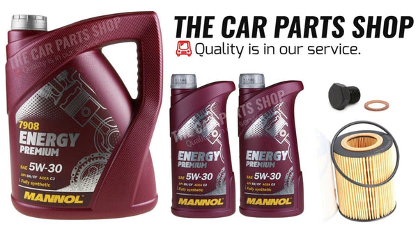 NEW OIL FILTER & 7L MANNOL 5W30 OIL SERVICE KIT FOR BMW 330i MSPORT E93