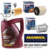 FITS AUDI A1 1.6 TDI BOSCH SERVICE KIT 5L 5W30 & BOSCH FUEL OIL AIR FILTER NEW