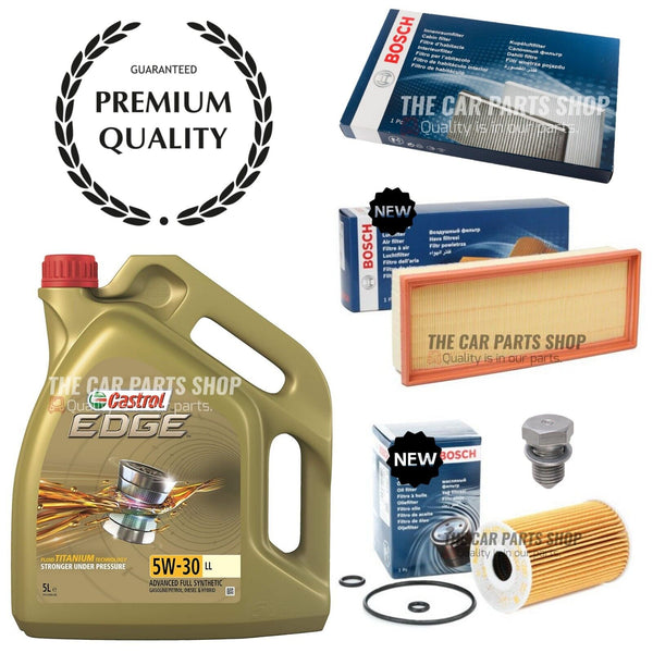 FOR AUDI Q5 2.0 TDI 8R BOSCH SERVICE KIT 5L CASTROL EDGE & BOSCH AIR OIL POLLEN