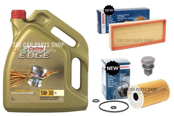 FOR AUDI Q5 2.0 TDI 8R BOSCH SERVICE KIT 5L CASTROL + 2 FILTERS AIR AND OIL NEW