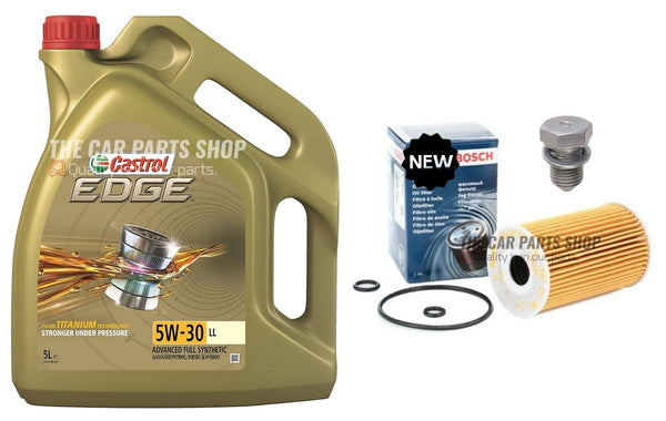 FOR AUDI Q5 2.0 TDI 8R BOSCH SERVICE KIT BOSCH OIL FILTER & 5L CASTROL 5W30 LL