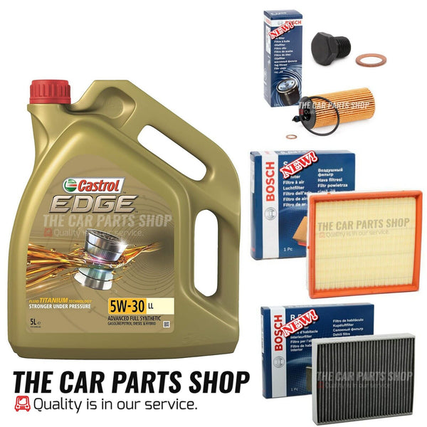 5L CASTROL & BOSCH AIR OIL CABIN BOSCH SERVICE KIT FOR BMW 1 SERIES 2.0 118d