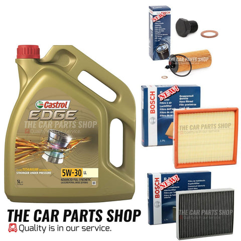 5L CASTROL & BOSCH AIR OIL CABIN BOSCH SERVICE KIT FOR BMW 1 SERIES 2.0 118d