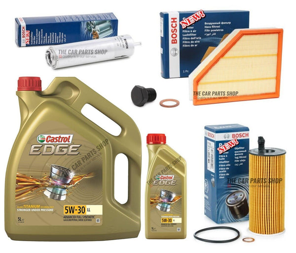 FOR BMW 318D E90 E91 BOSCH SERVICE KIT BOSCH FUEL OIL AIR & CASTROL LL 6L