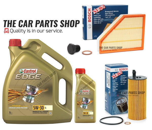 FOR BMW 318D E90 E91 BOSCH SERVICE KIT CASTROL 6L LL 5W30 & BOSCH AIR OIL