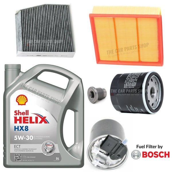 NEW FILTERS PACK & SHELL HX8 5L FOR MERCEDES A180D W176 1.5 SERVICE KIT
