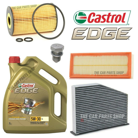 FOR AUDI TT 2.0 TDI QUATTRO 08-14 SERVICE KIT 5L CASTROL & AIR POLLEN OIL
