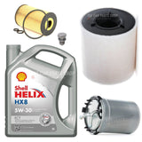 FOR SKODA ROOMSTER 1.6 TDI SERVICE KIT NEW FUEL OIL AIR FILTER & SHELL HX8 5L