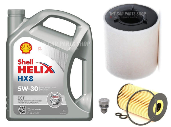 FOR SKODA ROOMSTER 1.6 TDI SERVICE KIT AIR & OIL FILTER KIT & 5L SHELL HX8 5W30