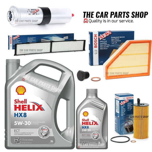 FITS BMW X1 20D E84 FULL BOSCH SERVICE KIT WITH 6L SHELL HX8 5W30 LONGLIFE OIL