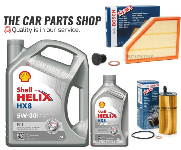 FITS BMW X1 20D E84 BOSCH SERVICE KIT 6L SHELL HX8 & BOSCH AIR OIL SUMP PLUG