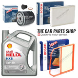 FOR SKODA CITIGO 1.0 MPI BOSCH SERVICE KIT 5L SHELL HX8 & AIR OIL CABIN FILTER
