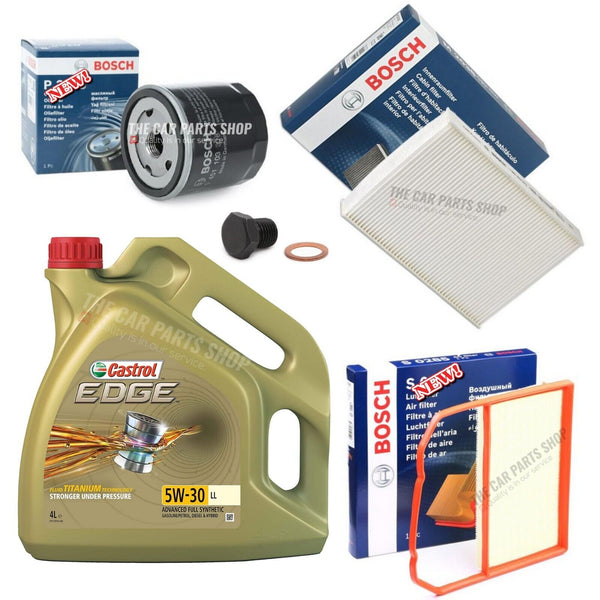 BOSCH SERVICE KIT 4L CASTROL 5W30 BOSCH FILTERS FOR SKODA CITIGO 1.0 PETROL