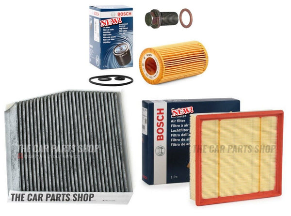 CABIN OIL AIR FILTER & PLUG BOSCH FILTER SERVICE KIT FOR MERCEDES A200 AMG 2012+