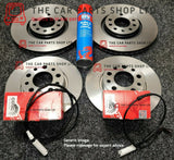 FOR BMW M140i F20 FRONT AND REAR BRAKE DISCS & TRW BRAKE PADS & 2 SENSORS